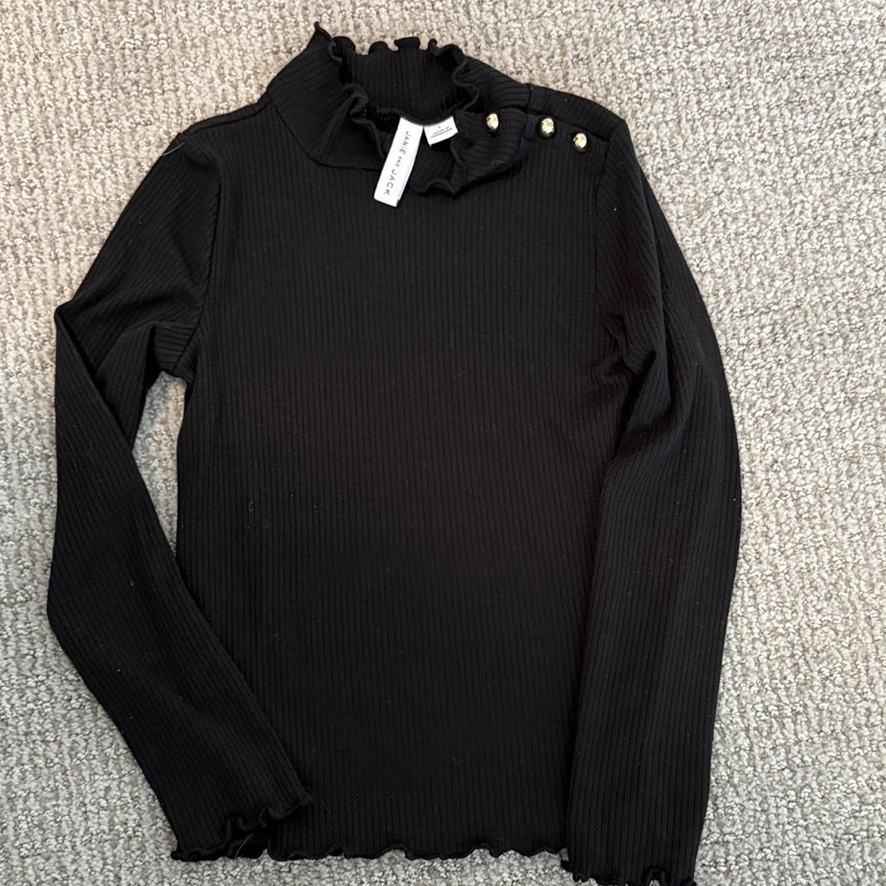 Janie and Jack Ribbed Ruffle Trim Turtleneck - Picture 3 of 3